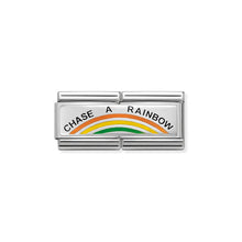 Load image into Gallery viewer, COMPOSABLE CLASSIC DOUBLE LINK 330721/02 CHASE A RAINBOW IN ENAMEL & 925 SILVER