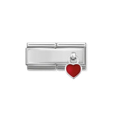 Load image into Gallery viewer, COMPOSABLE CLASSIC DOUBLE LINK 330780/03 RED HEART CHARM IN ENAMEL & 925 SILVER