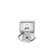 Load image into Gallery viewer, COMPOSABLE CLASSIC LINK 331800/22 GREEK EYE CHARM WITH CZ & 925 SILVER