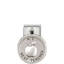 Load image into Gallery viewer, COMPOSABLE CLASSIC LINK 331804/20 BEST TEACHER WISHES CHARM IN 925 SILVER