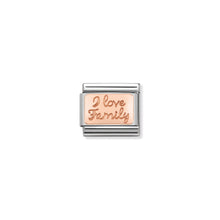 Load image into Gallery viewer, COMPOSABLE CLASSIC LINK 430101/41 I LOVE FAMILY PLATE IN 9K ROSE GOLD