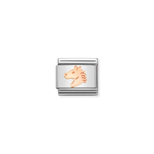 Load image into Gallery viewer, COMPOSABLE CLASSIC LINK 430104/46 HEAD OF HORSE IN 9K ROSE GOLD