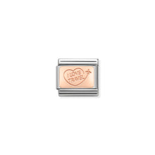 Load image into Gallery viewer, COMPOSABLE CLASSIC LINK 430110/02 I LOVE TRAVEL 9K ROSE GOLD PLATE
