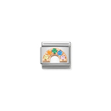 Load image into Gallery viewer, COMPOSABLE CLASSIC LINK 430302/32 RAINBOW WITH COLOURED CZ IN 9K ROSE GOLD