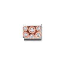 Load image into Gallery viewer, COMPOSABLE CLASSIC LINK 430306/01 CRYSTAL CLUSTER IN 9K ROSE GOLD & CZ