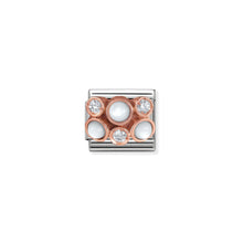 Load image into Gallery viewer, COMPOSABLE CLASSIC LINK 430307/01 CLUSTER WITH M-O-P IN 9K ROSE GOLD & CZ
