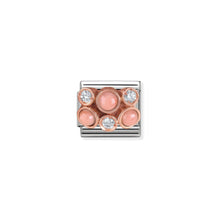 Load image into Gallery viewer, COMPOSABLE CLASSIC LINK 430307/02 CLUSTER WITH PINK CORAL IN 9K ROSE GOLD & CZ