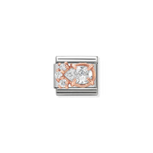 Load image into Gallery viewer, COMPOSABLE CLASSIC LINK 430309/01 WHITE DROP IN 9K ROSE GOLD & CZ