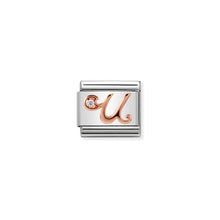 Load image into Gallery viewer, COMPOSABLE CLASSIC LINK 430310/21 LETTER U IN 9K ROSE GOLD