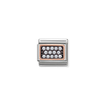 Load image into Gallery viewer, COMPOSABLE CLASSIC LINK 430313/08 RECTANGLE WITH WHITE PAVÉ CZ IN 9K ROSE GOLD