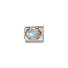 Load image into Gallery viewer, COMPOSABLE CLASSIC LINK 430507/31 MILKY AQUAMARINE IN 9K ROSE GOLD