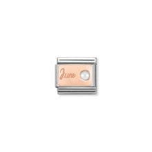 Load image into Gallery viewer, COMPOSABLE CLASSIC LINK 430508/06 JUNE WHITE PEARL IN 9K ROSE GOLD