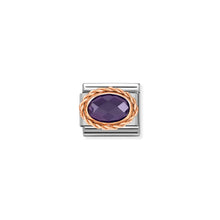 Load image into Gallery viewer, COMPOSABLE CLASSIC LINK 430603/001 OVAL FACETED CZ PURPLE IN 9K ROSE GOLD