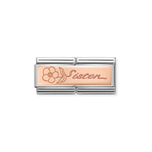 Load image into Gallery viewer, COMPOSABLE CLASSIC DOUBLE LINK 430710/15 SISTER WITH FLOWER IN 9K ROSE GOLD