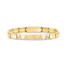 Load image into Gallery viewer, TRENDSETTER BRACELET 021141/012 GOLD PVD &amp; TRIANGLE CZ PATTERN
