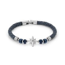 Load image into Gallery viewer, ATLANTE STAINLESS STEEL ECO LEATHER BRACELET 027507/059 WIND ROSE SODALITE
