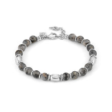 Load image into Gallery viewer, INSTINCT STYLE BRACELET 027930/081 GREY JASPER BEADS
