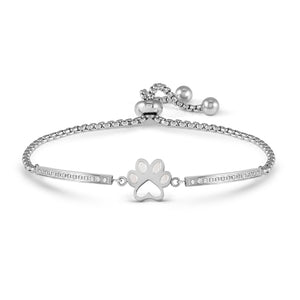 MILLELUCI REFINED BRACELET WITH CZ 028016/013 SILVER PAWPRINT WITH CZ