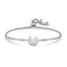Load image into Gallery viewer, MILLELUCI BELOVED BRACELET 028016/078 S/STEEL HORSESHOE, FOUR LEAF CLOVER WITH CZ
