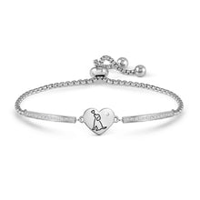 Load image into Gallery viewer, MILLELUCI BELOVED BRACELET 028016/079 S/STEEL HEART WITH DOG WITH CZ
