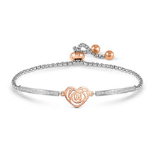 Load image into Gallery viewer, MILLELUCI BELOVED BRACELET 028017/077 ROSE GOLD PATTERNED HEART WITH CZ
