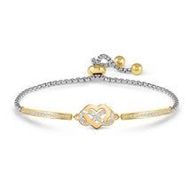 Load image into Gallery viewer, MILLELUCI BELOVED BRACELET 028030/035 GOLD GLITTER INFINITY HEART WITH CZ
