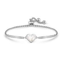 Load image into Gallery viewer, MILLELUCI BELOVED BRACELET 028031/068 S/STEEL M-O-P HEART WITH CZ
