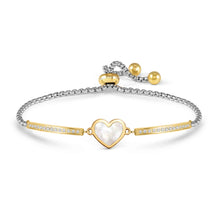 Load image into Gallery viewer, MILLELUCI BELOVED BRACELET 028031/070 GOLD M-O-P HEART WITH CZ
