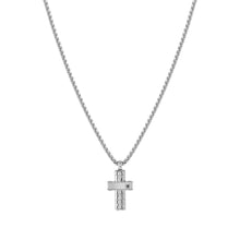 Load image into Gallery viewer, STRONG DIAMOND NECKLACE 028328/036 STAINLESS STEEL CROSS &amp; BLACK DIAMOND
