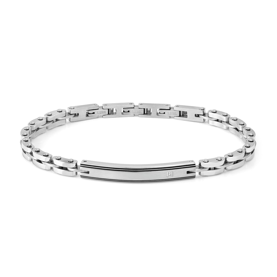 STRONG DIAMOND GEOMETRIC BRACELET 028338/058 STAINLESS STEEL & WHITE DIAMOND