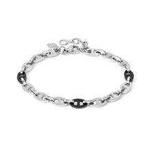 Load image into Gallery viewer, STRONG DIAMOND GEOMETRIC LINK BRACELET 028341/030 STAINLESS STEEL &amp; BLACK PVD
