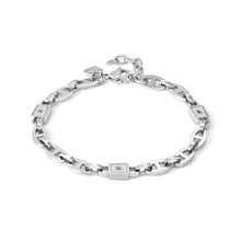 Load image into Gallery viewer, STRONG DIAMOND GEOMETRIC LINK BRACELET 028342/007 STAINLESS STEEL &amp; BLACK DIAMONDS
