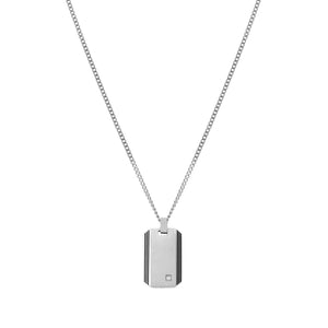 STRONG DIAMOND GEOMETRIC NECKLACE 028343/065 STAINLESS STEEL & WHITE DIAMOND