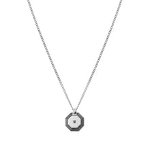 Load image into Gallery viewer, STRONG DIAMOND GEOMETRIC NECKLACE 028344/064 SMALL STAINLESS STEEL &amp; BLACK DIAMOND
