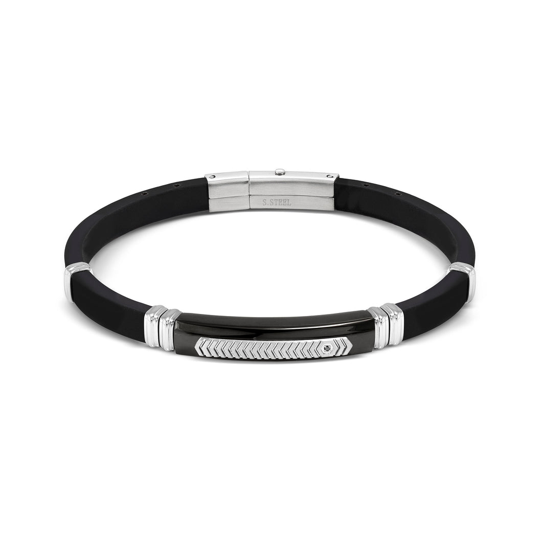 CITY ENERGY BRACELET 028819/060 BLACK PVD, STAINLESS STEEL & CZ