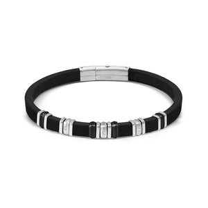 CITY ENERGY BRACELET 028821/037 STAINLESS STEEL, BLACK PVD & WHITE CZ