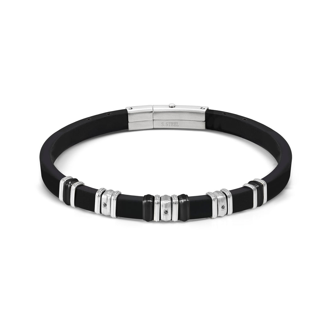 CITY ENERGY BRACELET 028821/039 STAINLESS STEEL, BLACK PVD & BLACK CZ