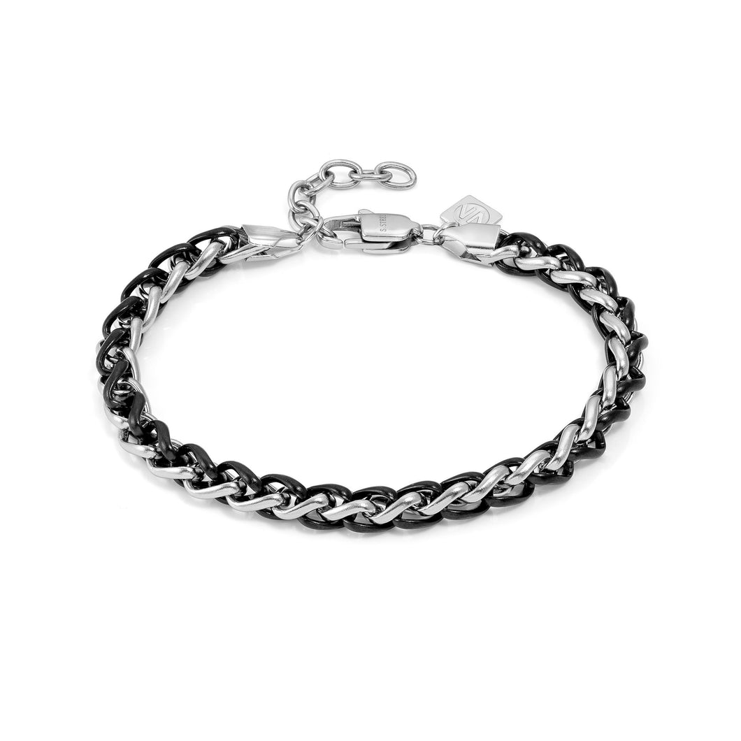 B-YOND BRACELET 028946/030 S/STEEL & BLACK PVD LINK CHAIN