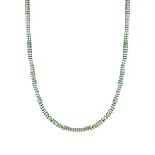 Load image into Gallery viewer, B-YOND NECKLACE 028953/019  S/STEEL WASHER LINK GREEN IRIDESCENT PVD CHAIN
