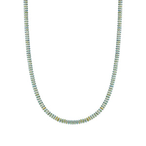 B-YOND NECKLACE 028953/019  S/STEEL WASHER LINK GREEN IRIDESCENT PVD CHAIN