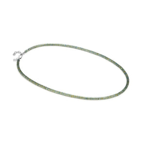 B-YOND NECKLACE 028953/019  S/STEEL WASHER LINK GREEN IRIDESCENT PVD CHAIN