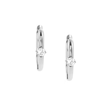 Load image into Gallery viewer, CHAINS OF STYLE HOOP EARRINGS S/STEEL CZ 029403/001
