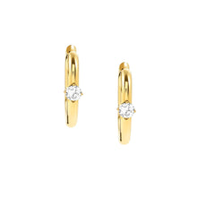 Load image into Gallery viewer, CHAINS OF STYLE HOOP EARRINGS GOLD PVD CZ 029403/012
