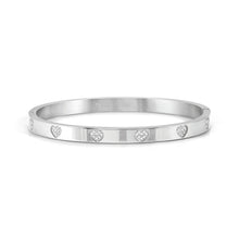 Load image into Gallery viewer, PRETTY BANGLES 029503/04/004 STAINLESS STEEL HEARTS WITH CZ
