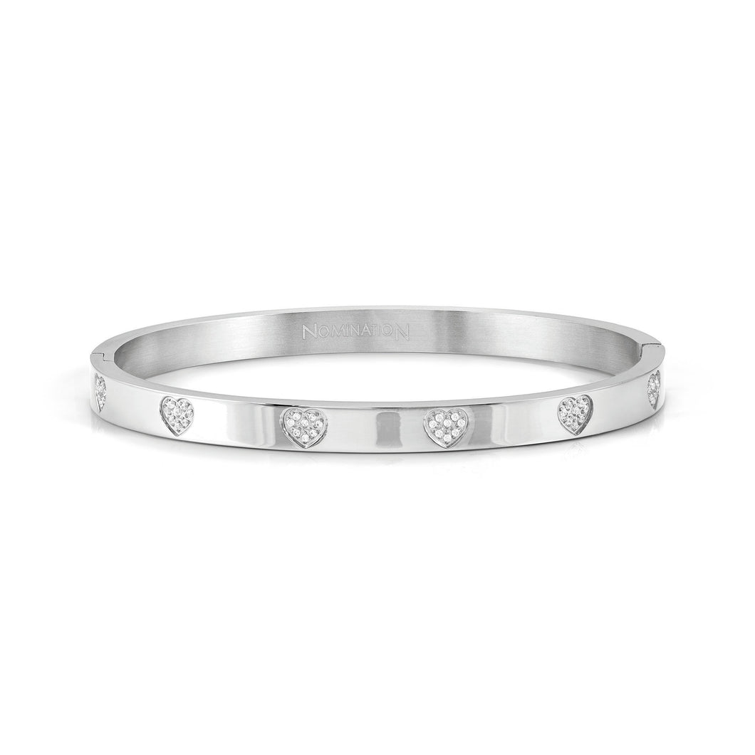 PRETTY BANGLES 029503/04/004 STAINLESS STEEL HEARTS WITH CZ