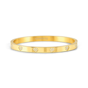 PRETTY BANGLES 029503/006 THICK GOLD HEARTS WITH CZ