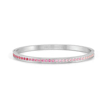 Load image into Gallery viewer, PRETTY BANGLES 029505/06/002 STAINLESS STEEL WITH GRADIENT PINK CZ
