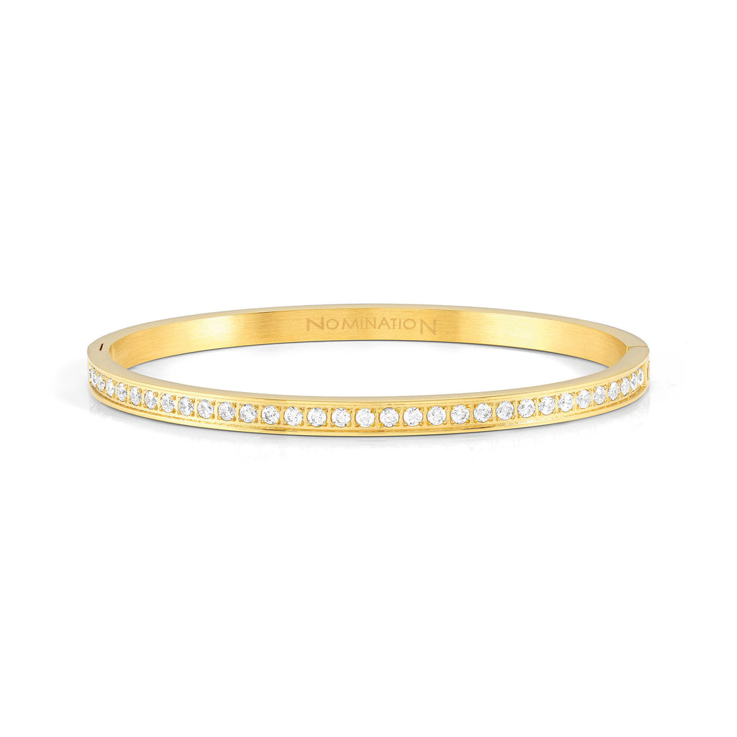 PRETTY BANGLES 029505/06/13/020 GOLD WITH WHITE CZ