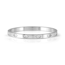 Load image into Gallery viewer, PRETTY BANGLES 029516/7/8/001 STAINLESS STEEL WITH WHITE CZ
