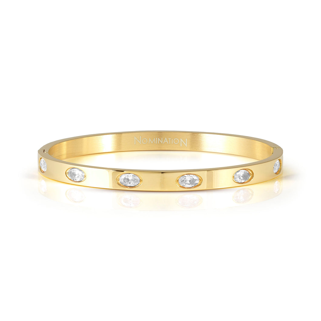 PRETTY BANGLES 029516/7/8/020 GOLD WITH WHITE CZ